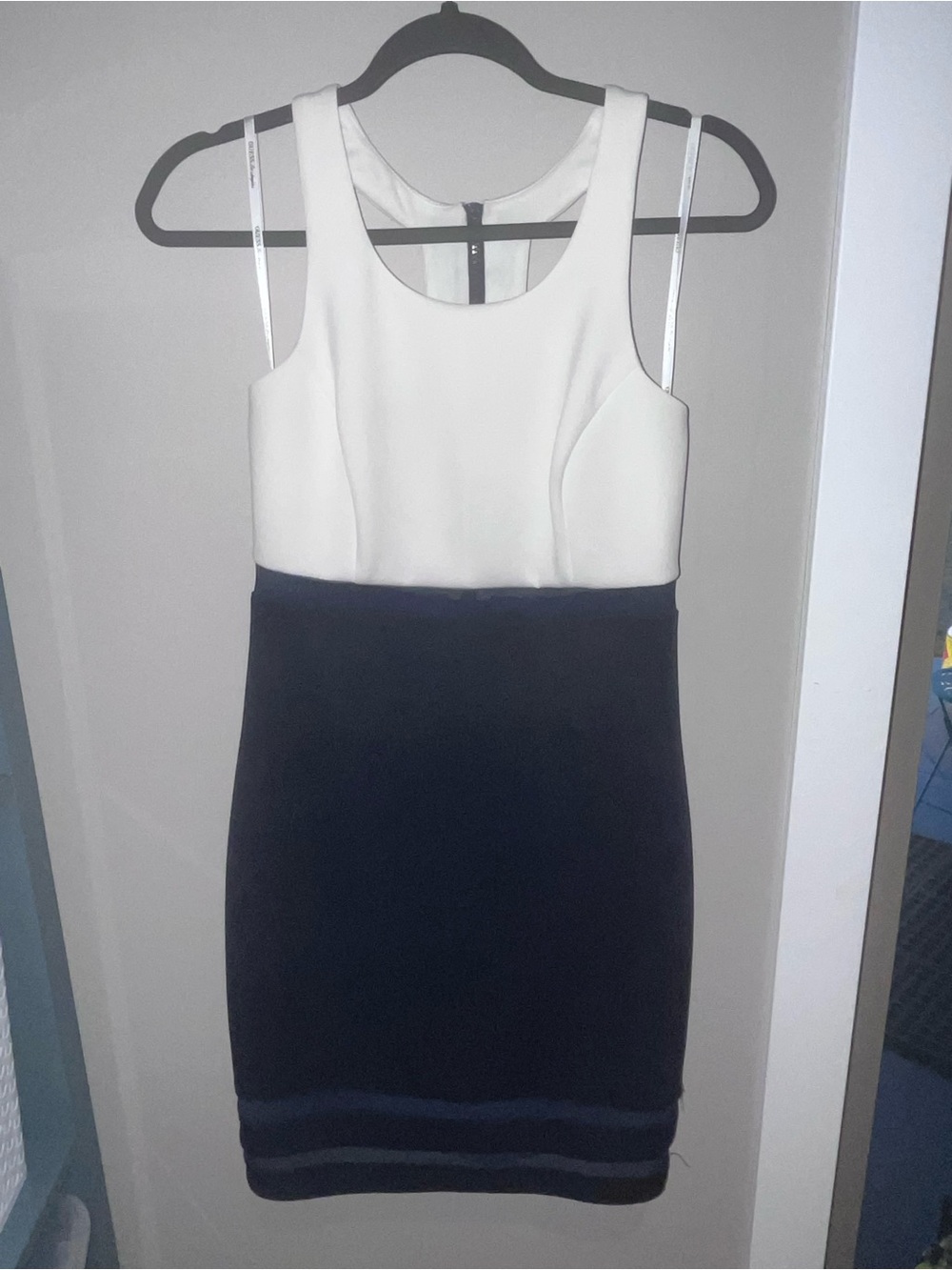 Guess Women's White and Navy Sheath Dress
